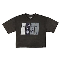 T-shirt court boxy sport noir délavé minéral Dallas Cowboys New Era pour femme
