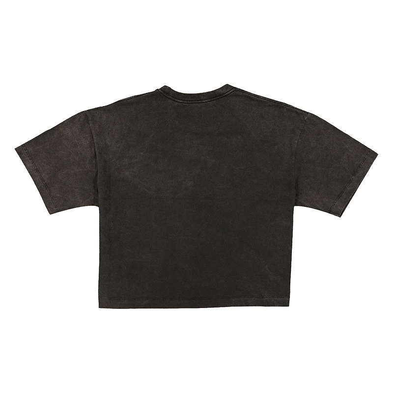 Women's New Era Black Dallas Cowboys Boxy Cropped Sport Night Mineral Wash T-Shirt