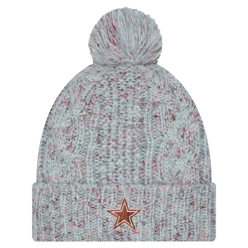 Women's New Era Stone Dallas Cowboys Trendy Tone Cuffed Knit Hat with Pom