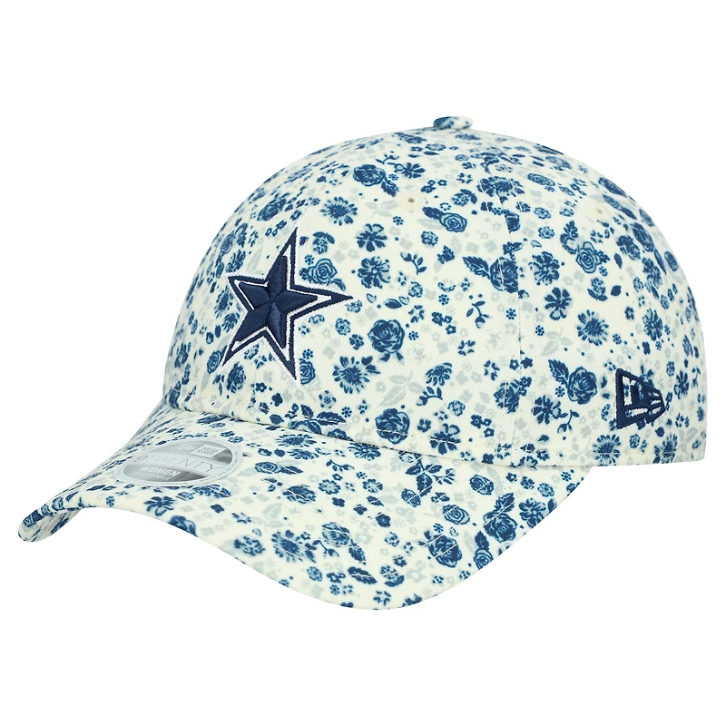 Women's New Era  Cream Dallas Cowboys Ditzy 9TWENTY Adjustable Hat