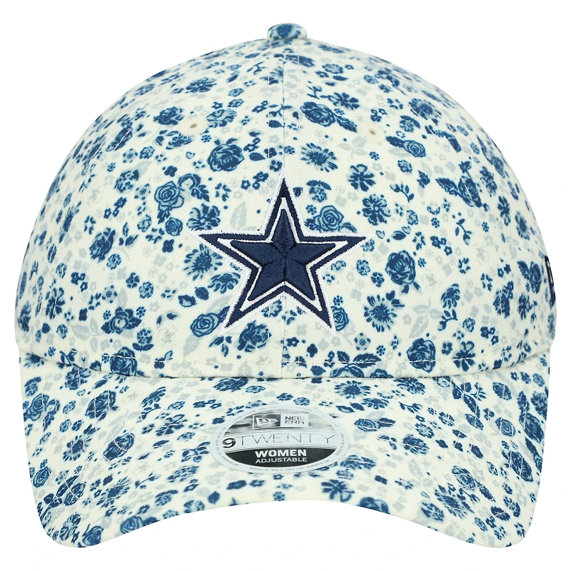 Women's New Era Cream Dallas Cowboys Ditzy 9TWENTY Adjustable Hat