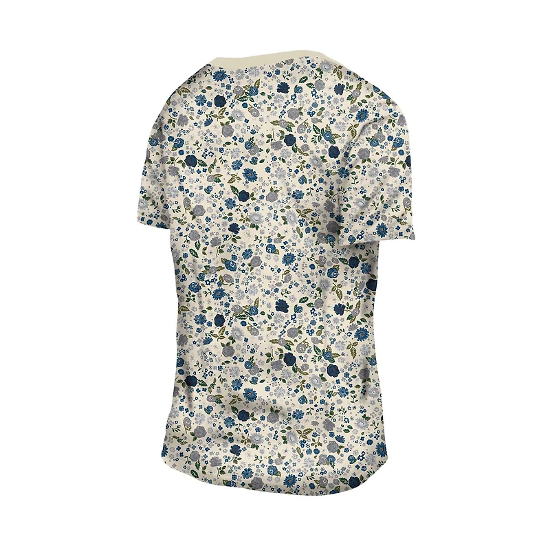 Women's New Era Cream Dallas Cowboys Glam Game Floral Scoop Neck T-Shirt
