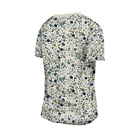 Women's New Era Cream Dallas Cowboys Glam Game Floral Scoop Neck T-Shirt