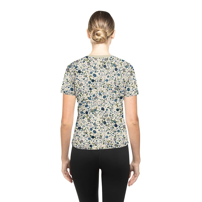 Women's New Era Cream Dallas Cowboys Glam Game Floral T-Shirt