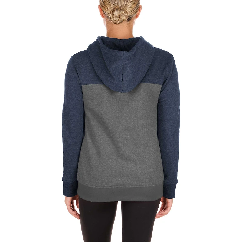 Women's New Era Gray Dallas Cowboys Color-Block Full-Zip Hoodie