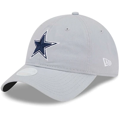 Women's New Era  Gray Dallas Cowboys  Main Core Classic 2.0 9TWENTY Adjustable Hat