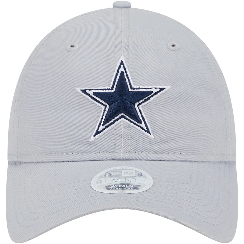 Women's New Era Gray Dallas Cowboys Main Core Classic 2.0 9TWENTY Adjustable Hat
