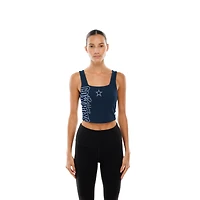 Women's New Era Navy/Gray Dallas Cowboys Reversible Cropped Sport Classics Tank Top