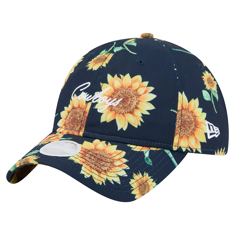 Casquette ajustable 9TWENTY Adventure Sunflower de Dallas Cowboys de New Era pour femme, bleu marine