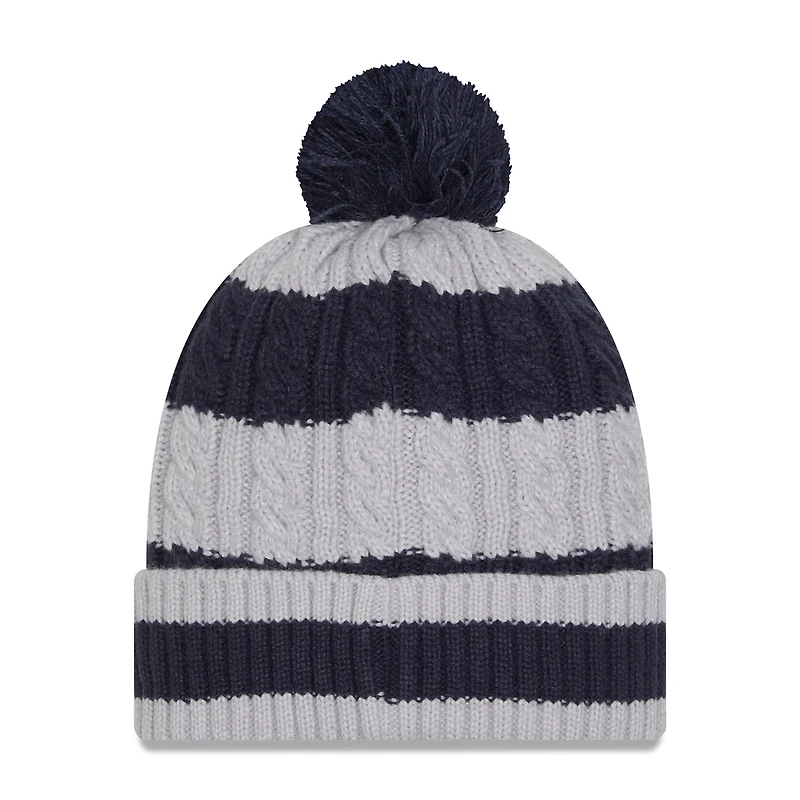 Women's New Era Navy Dallas Cowboys Braided Cuffed Knit Hat with Pom