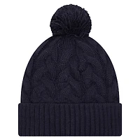 Women's New Era Navy Dallas Cowboys Cable Knit Hat with Pom