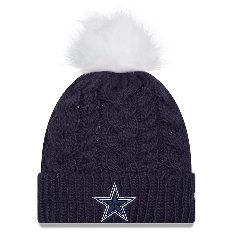 Women's New Era Navy Dallas Cowboys Cuffed Knit Hat with Pom