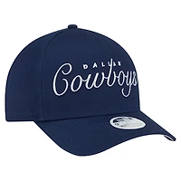 Women's New Era  Navy Dallas Cowboys Metallic A-Frame 9FORTY Adjustable Hat