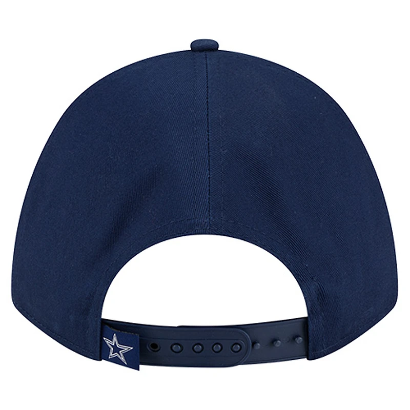 Women's New Era  Navy Dallas Cowboys Metallic A-Frame 9FORTY Adjustable Hat