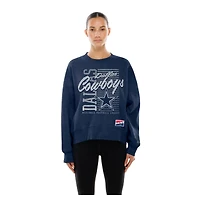 Sweat-shirt ras du cou surdimensionné bleu marine Dallas Cowboys pour femme New Era