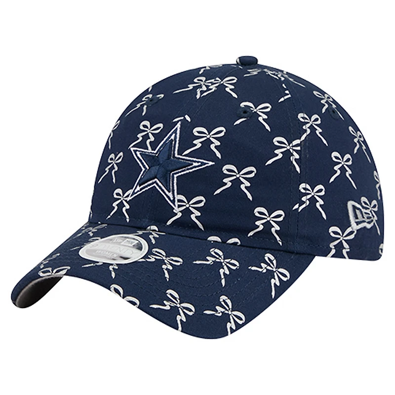 Casquette ajustable New Era bleu marine Dallas Cowboys Ribbon 9TWENTY pour femme