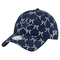 Casquette ajustable New Era bleu marine Dallas Cowboys Ribbon 9TWENTY pour femme