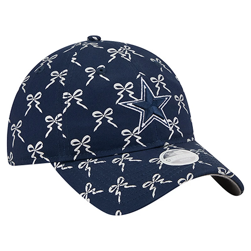 Casquette ajustable New Era bleu marine Dallas Cowboys Ribbon 9TWENTY pour femme