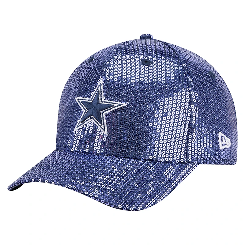 Women's New Era  Navy Dallas Cowboys Sequin 9FORTY Adjustable Hat