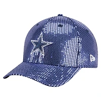 Women's New Era  Navy Dallas Cowboys Sequin 9FORTY Adjustable Hat