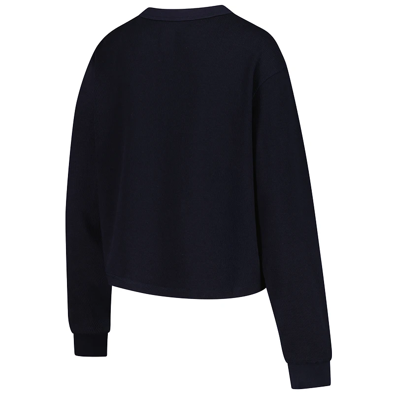 T-shirt court thermique à manches longues pour femme New Era Dallas Cowboys Sport Night bleu marine