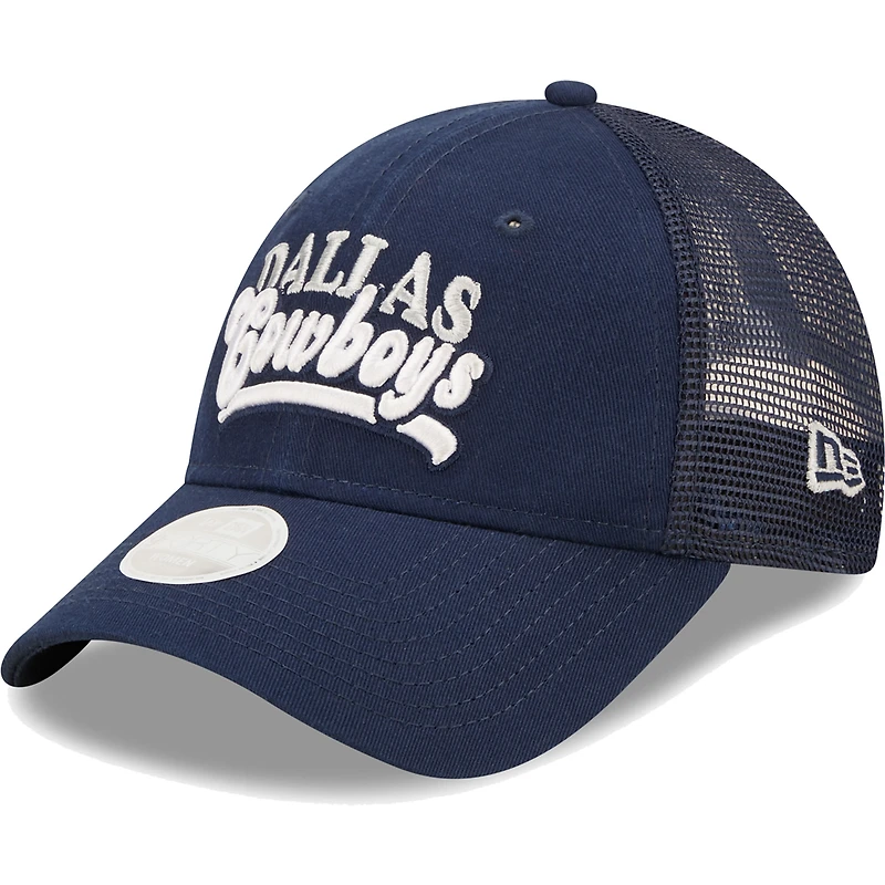 Women's New Era Navy Dallas Cowboys Team Trucker 9FORTY Snapback Hat