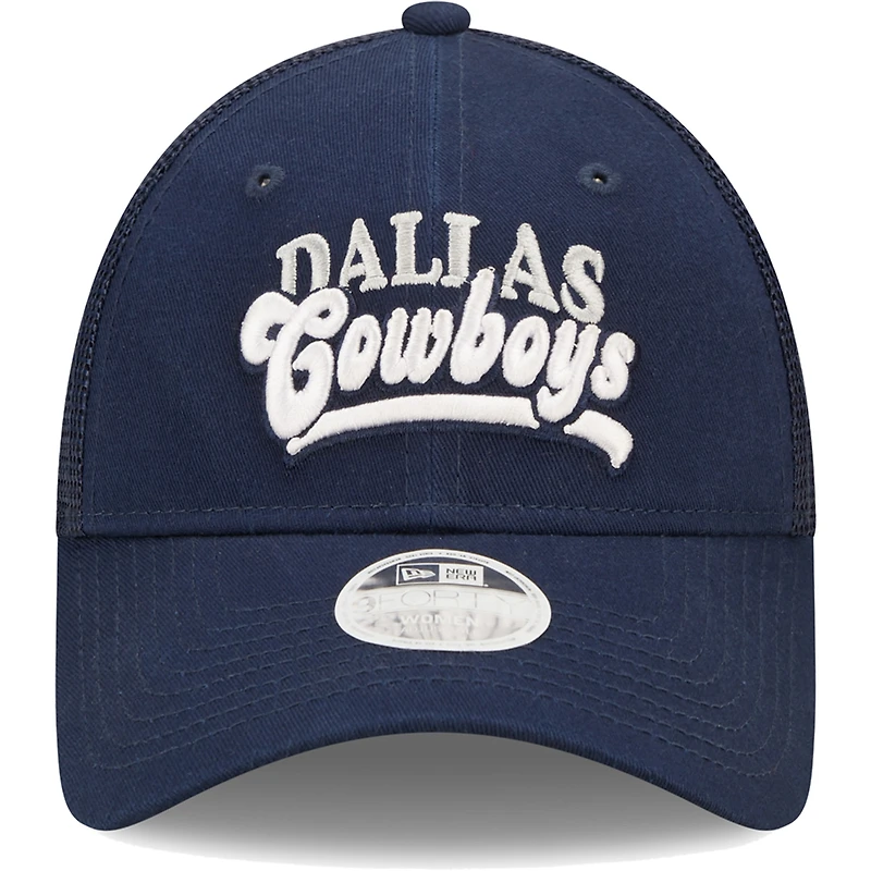 Women's New Era Navy Dallas Cowboys Team Trucker 9FORTY Snapback Hat