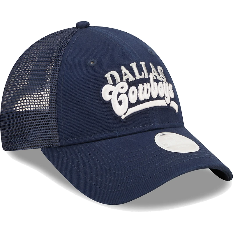Women's New Era Navy Dallas Cowboys Team Trucker 9FORTY Snapback Hat