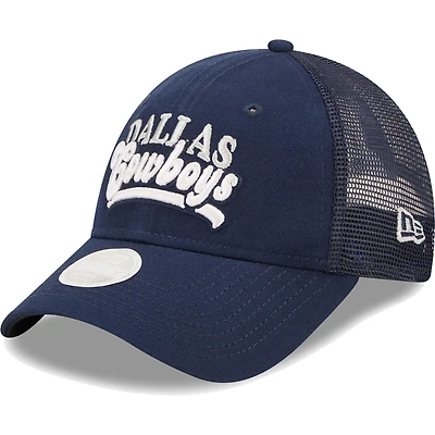 Women's New Era Navy Dallas Cowboys Team Trucker 9FORTY Snapback Hat