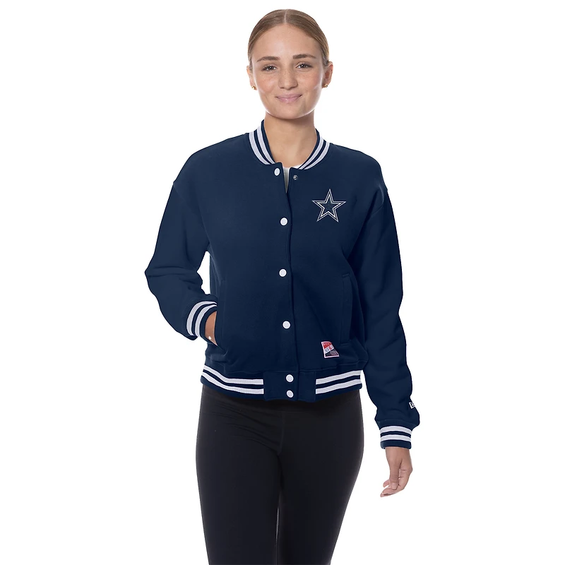 Veste polaire à boutons-pression New Era bleu marine Dallas Cowboys pour femme