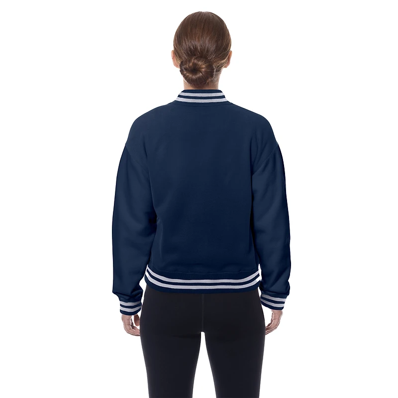 Veste polaire à boutons-pression New Era bleu marine Dallas Cowboys pour femme