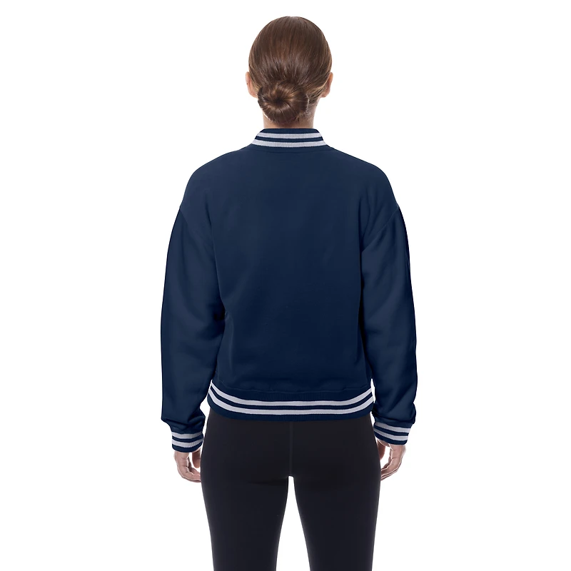 Women's New Era  Navy Dallas Cowboys Throwback Fleece Full-Snap Jacket