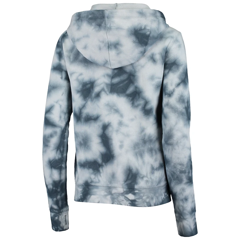 Sweat à capuche zippé en polaire tie-dye Dallas Cowboys New Era bleu marine pour femme