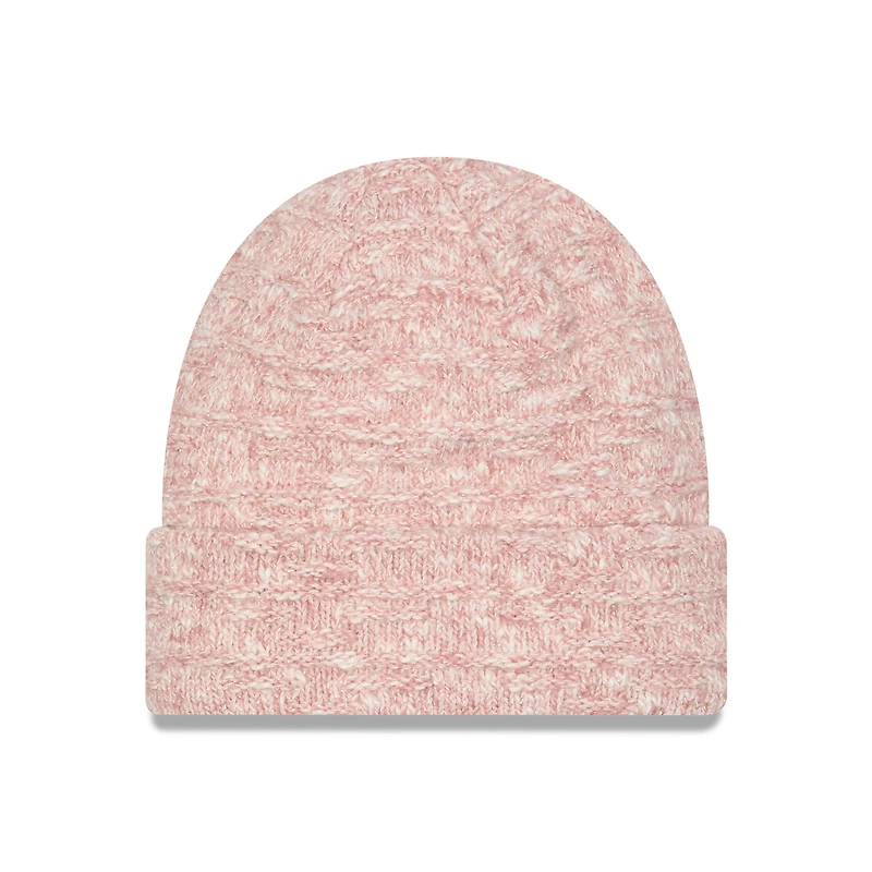 Bonnet en tricot à revers métallisé rose Dallas Cowboys de New Era pour femme