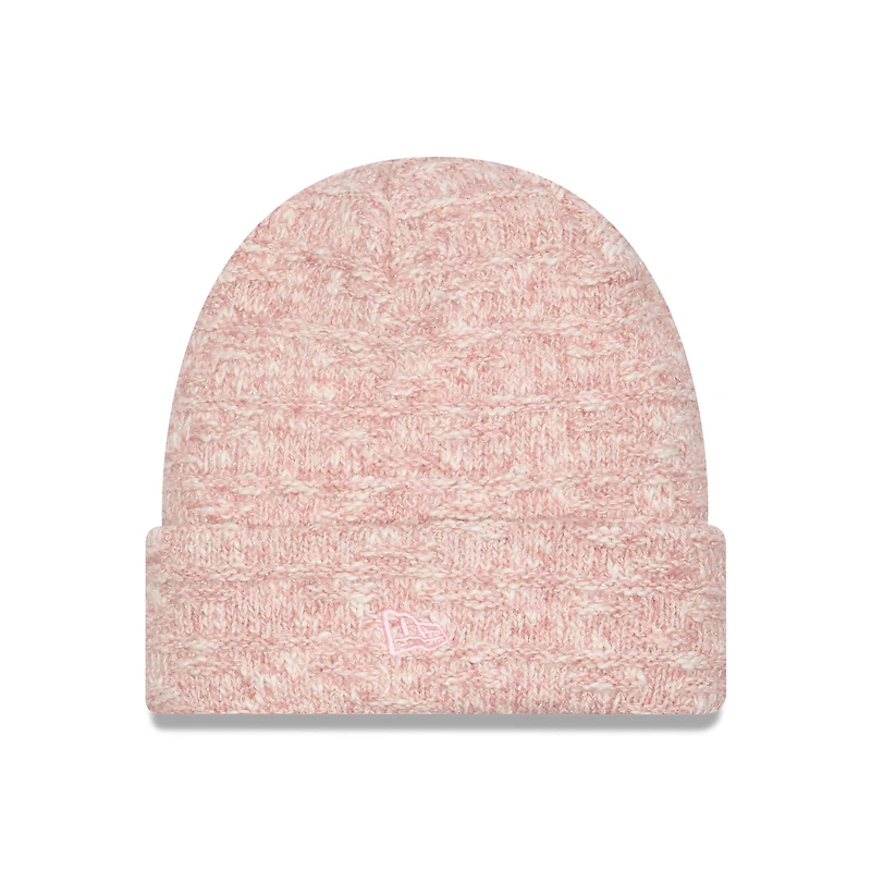 Bonnet en tricot à revers métallisé rose Dallas Cowboys de New Era pour femme