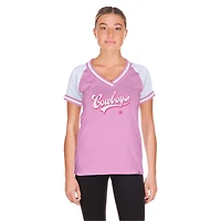 T-shirt col V rose New Era pour femme, motif « Maman et moi » des Cowboys de Dallas