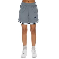 Short en maille Sport Classics argent/bleu marine New Era pour femme des Cowboys de Dallas