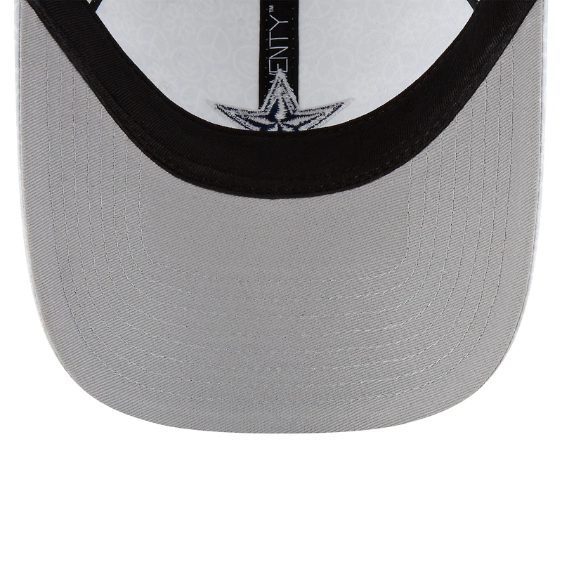 Women's New Era Silver Dallas Cowboys Smiley 9TWENTY Adjustable Hat