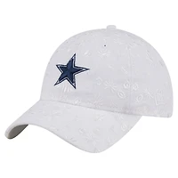 Casquette ajustable 9TWENTY à imprimé floral Dallas Cowboys blanche New Era pour femme