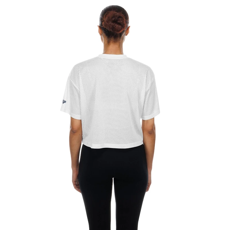 Women's New Era  White Dallas Cowboys Summer Mesh Cropped Boxy T-Shirt