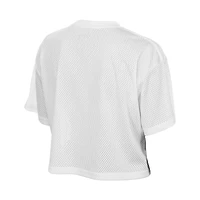 Women's New Era  White Dallas Cowboys Summer Mesh Cropped Boxy T-Shirt