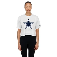 Women's New Era  White Dallas Cowboys Summer Mesh Cropped Boxy T-Shirt