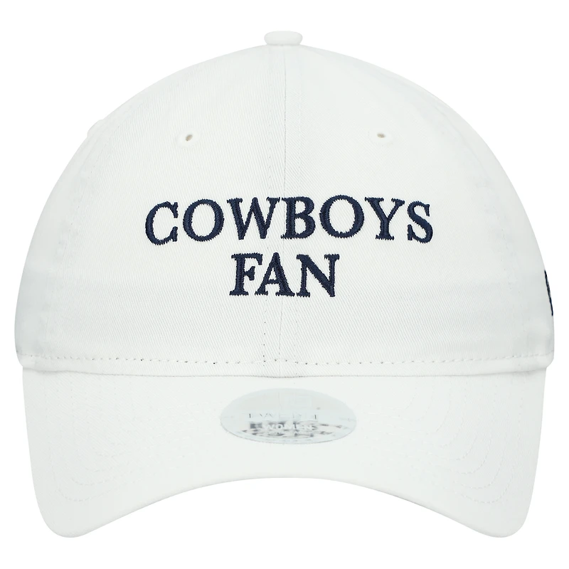 Women's New Era White Dallas Cowboys Team Fan 9TWENTY Adjustable Hat