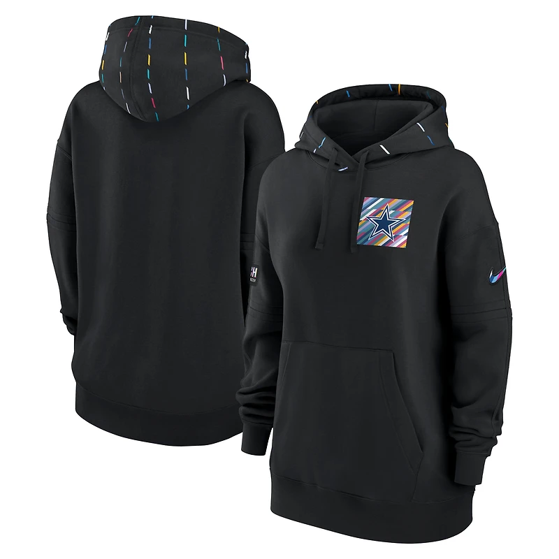 Sweat à capuche Nike noir Dallas Cowboys 2023 NFL Crucial Catch Club pour femme