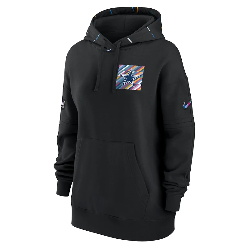 Sweat à capuche pour femme Nike Dallas Cowboys 2023 NFL Crucial Catch Club noir