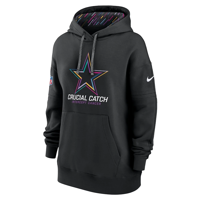 Sweat à capuche Nike noir Dallas Cowboys 2024 NFL Crucial Catch Club pour femme
