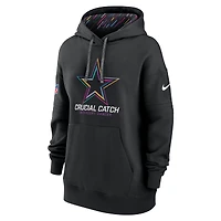 Sweat à capuche Nike noir Dallas Cowboys 2024 NFL Crucial Catch Club pour femme