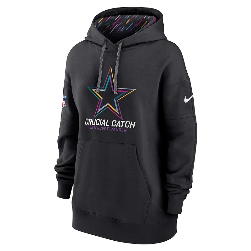 Sweat à capuche Nike noir Dallas Cowboys 2024 NFL Crucial Catch Club pour femme