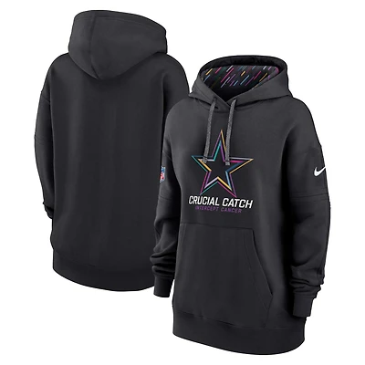 Women's Nike  Black Dallas Cowboys 2024 NFL Crucial Catch Club Pullover Hoodie