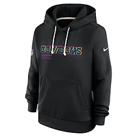 Sweat à capuche Nike noir pour femme Dallas Cowboys NFL Crucial Catch 2025 Sideline Dri-FIT